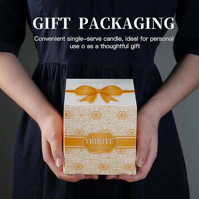 Apple Cinnamon Scented Candle Fall Candles, 70 Hours Long Burning Natural Soy Candle, Autumn Candle Gift, Luxury Candles Gifts for Women & Men, House Warming Gift