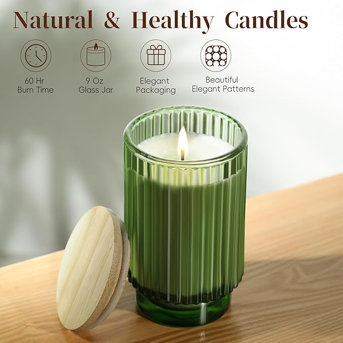 Balsam Cedar Scented Candle for Home, Winter Christmas Soy Candle for Gifts, 70 Hours Burning Fir Jar Candle in Glass, Ideal for Holiday Relaxing Ambience