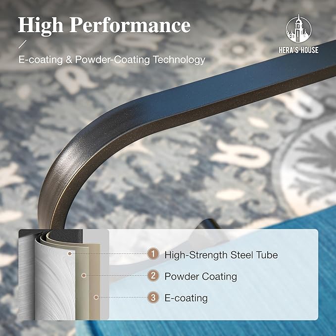 HERA'S HOUSE 4 Piece Patio Furniture Set with 56" Fire Pit Table, 2 x Swivel Cushioned Chair, 1 x 3-Seat Sofa, 5-Seats Outdoor Conversation Set for Lawn Garden Deck, Pacific Blue