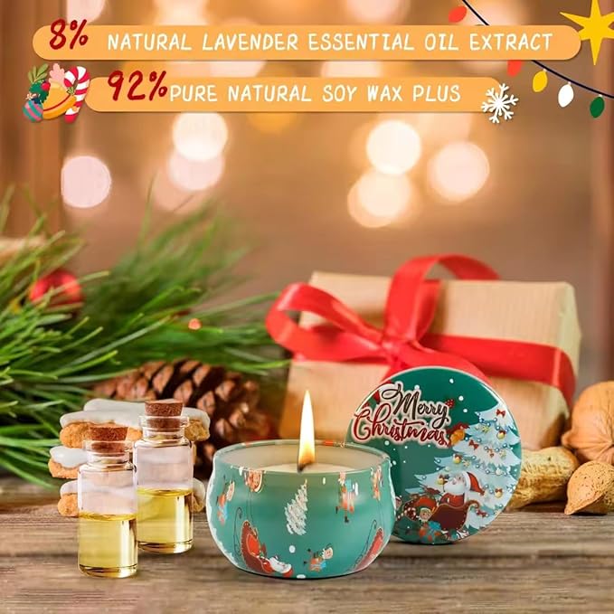 Christmas Scented Candles Gifts Set for Women, 12 Pack 2.5 Oz Candle Set, Natural Soy Wax, Aromatherapy Candles for Birthday, Christmas, Gifts for Her Women
