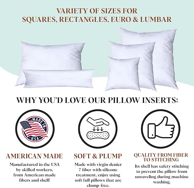 Pillowflex Synthetic Down Pillow Insert - 14x26 Down Alternative Pillow, Ultra Soft, Large Rectangle, Lumbar, Travel, Neck, Sleeping Pillow - 1 Decorative Pillow Form