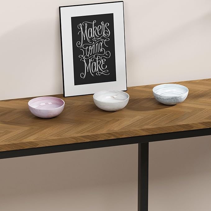 Small Decorative Bowl, Marble-patterned Ceramic Bowl, Modern Home Decor Centerpiece 6.1 Inches Key Bowl for Entry Table, Pink