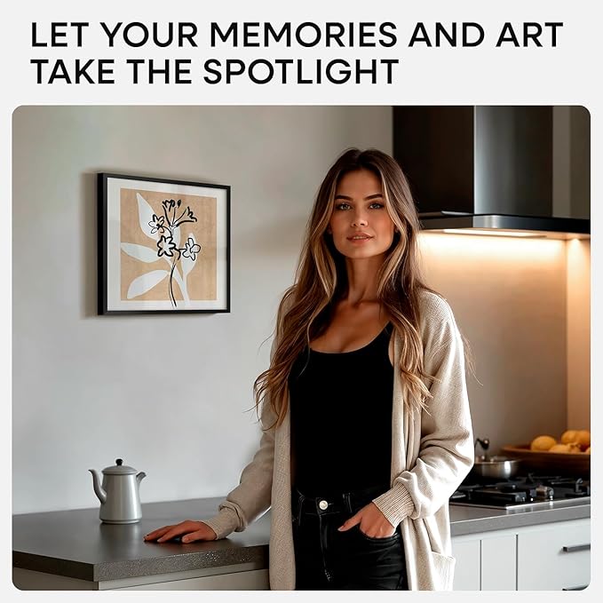 Homeforia 11x11 Picture Frame Black, High End Metal 11 by 11 Square Frames with Mat 9 x 9 Opening, 11by11 Poster Frames Matted to 9x9 inch Photo, Wall Hanging Frame, Tempered Glass, Wall Kit, Set of 3