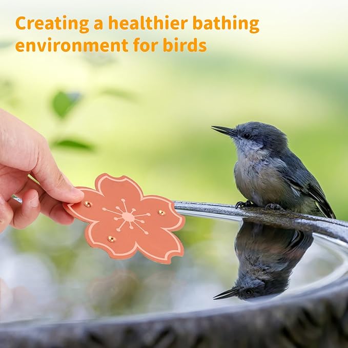 4 Pcs Bird Bath Copper Disk Accessories, Bird Bath Purification Disk for Outdoor Birdbaths Bowl and Garden Fountain