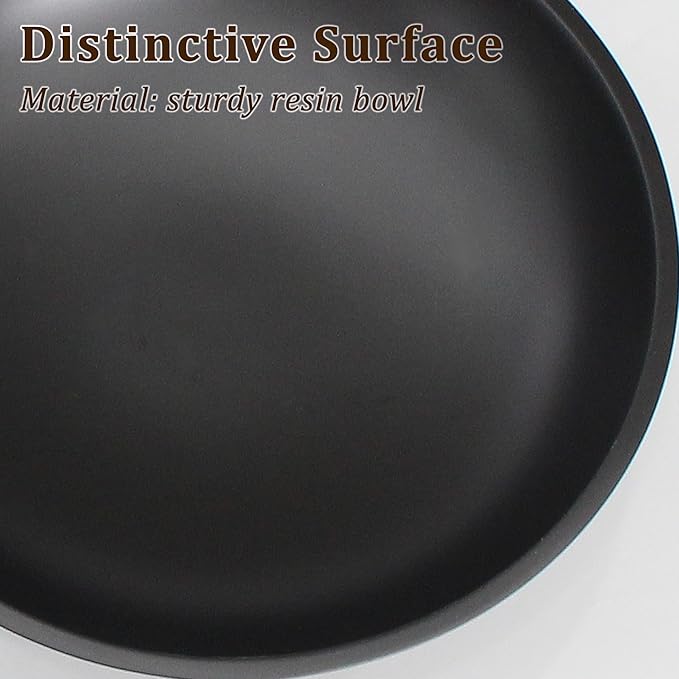 Modern Resin Pedestal Bowl – Large Fruit Bowl for Kitchen Counter, Catch All Tray for Entryway Table, Stylish Key Bowl & Dining Centerpiece, Black