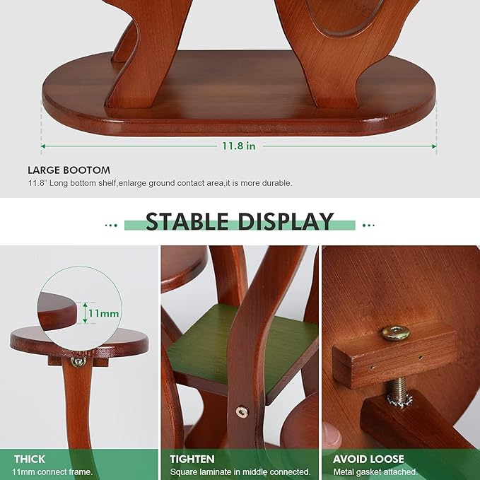 9 Tiers Small Windowsill Plant Shelf Indoor,Bamboo Succulent Plant Stand for Desk,Multi-Layered Tabletop Plant Holder Mini Flower Pot Stand Display for Home Office Decor