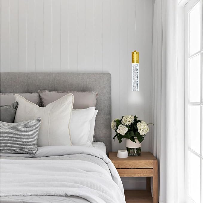 Linear Chandeliers LED Pendant Lights for Kitchen Island Fixtures Bubble Crystal Chandeliers 6000K Daylight LED Bulbs Mini Pendant Lighting for Island Modern Pendant Light Fixtures