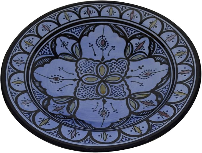 Ceramic Plates Moroccan Handmade Serving, Wall Hanging, Exquisite Colors Decorative Large 12 inches Diameter
