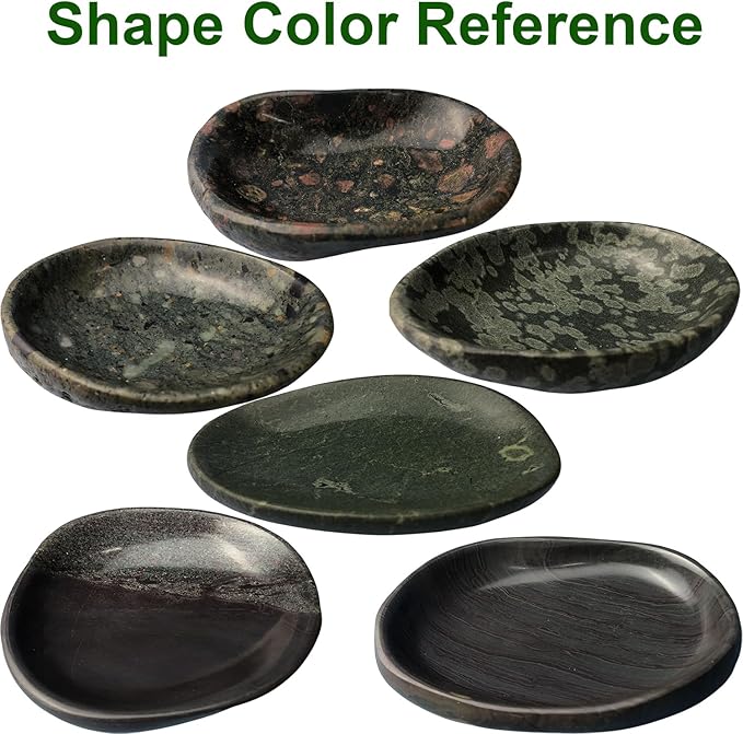 Handmade Decorative Bowl - Natural River Stone Pebble Artisan Crafted Serving Dish | 4-6 Inch Unique Decorative Tray for Home Centerpiece, Jewelry Holder (green)