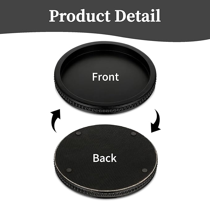 Hanobe Decorative Serving Tray Wood: Black Bead Round Tray for Coffee Table Rustic Wooden Trays Decor Farmhouse Kitchen Counter Circle Tray Vintage Centerpiece for Living Room Home Organizer