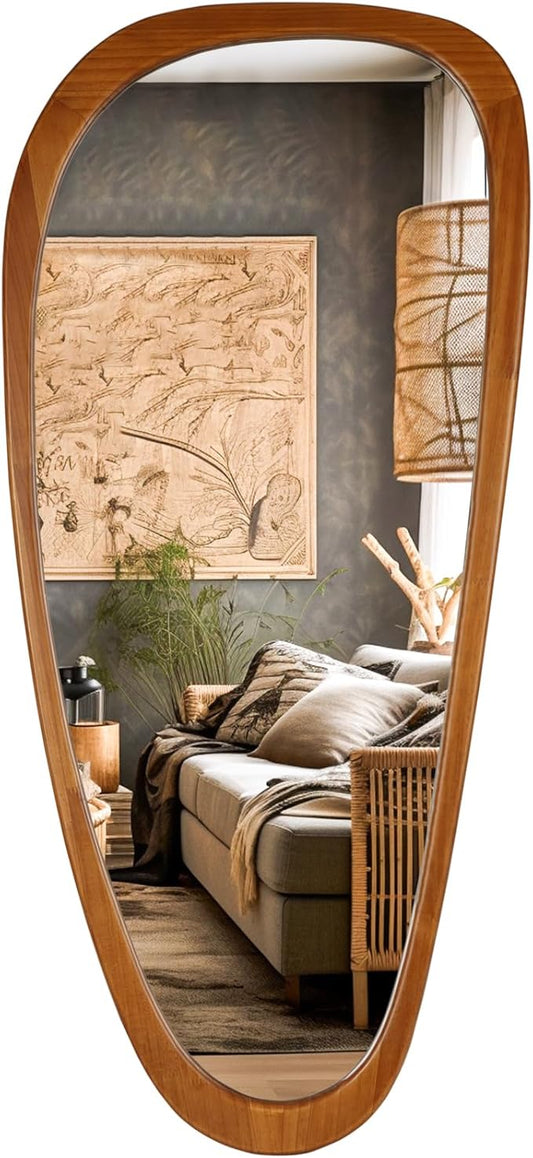 WallBeyond Asymmetrical Mirror, Irregular Mirror Full Length, Boho Wall Mirrors Decorative for Bedroom Living Room Entryway Hall, Mid Century Modern Decor 48" H x 22" W