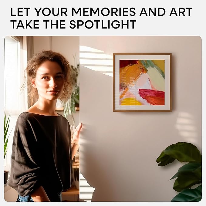 Homeforia 12x12 Picture Frame Bronze, High End Metal 12 x 12 Square Poster Frame with Mat 10 x 10 Photo, 12x12 Brass Frame Matted to 10x10 Print, 12by12 Thin Frames, Tempered Glass, Wall Kit, Set of 2