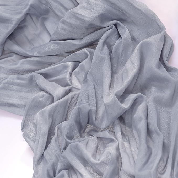 MLMC Grey Table Runner Cheesecloth Table Runner 10ft Sheer Rustic Gauze Cheese Cloth Centerpiece Decor 35x120 Inches for Wedding Party Bridal Shower Birthday Fall Decor