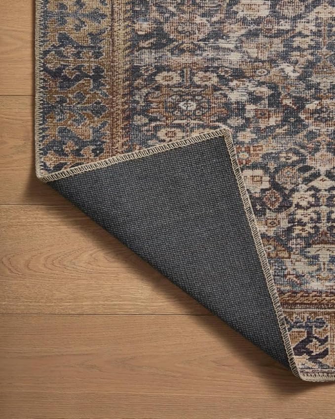 Loloi Amber Lewis Georgie Collection GER-05 Denim/Spice 3'-0" x 12'-0", .19" Pile Height, Runner Rug
