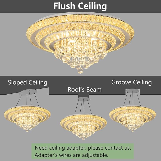 Modern Chandelier Glam Ceiling Light with Bulbs Living Room LED Dimmable Chandelier for Dining Room Bedroom Ceiling Lighting Fixture 32 Inches Silver Light