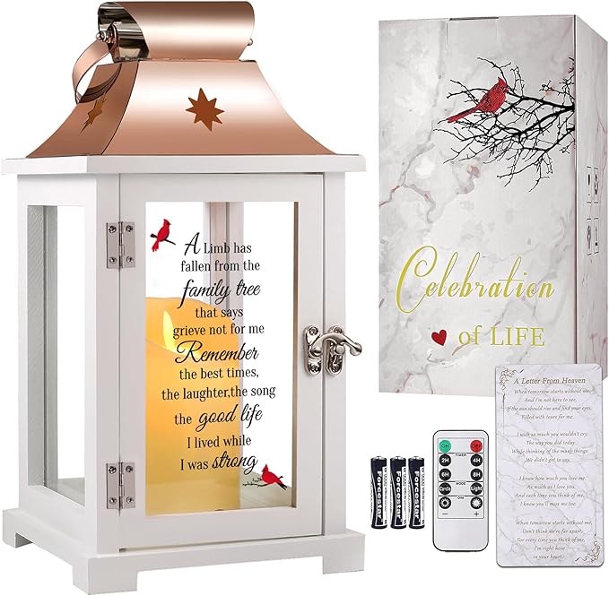 Memorial Lantern, Sympathy Gifts for Loss of Mom/Dad/Loved One, Bereavement Gifts, in Memory of Loved One Lantern,Celebration of Life, Memorial Gifts, Funeral Lantern,A Limb has Fallen from The ...
