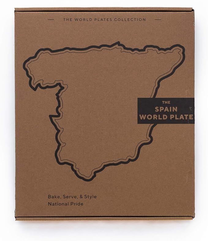 WORLD PLATES Spain Shaped Baking Dish Serving Platter or Decorative Tray Charming Porcelain Bakeware Oven Microwave and Dishwasher Safe