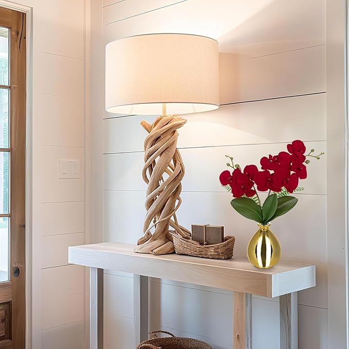 Red Orchids Artificial Flowers, Faux Orchid in Glass Vase Real Touch Small Phalaenopsis Orchid Flowers Arrangements with Gold Vase Orchids Centerpiece for Dining Room Table