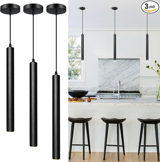 OKELI Modern Pendant Lights 4000K LED Dimmable Pendant Light Fixtures Pendant Lighting for Kitchen Island,Bar,Bedroom, 15.7inch, 10W, ETL, 3Pack