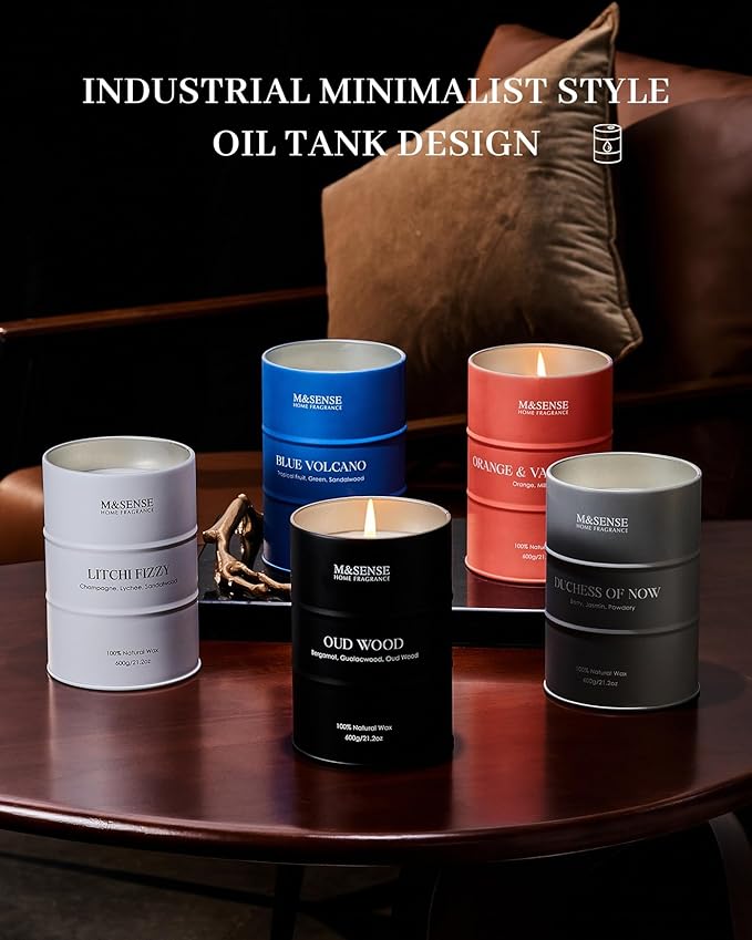 M&SENSE Tropical Fruit Soy Scented Candles Natural Non Toxic, Large Summer Candles 21.2oz 120 Hours Long Lasting Burning, Unique Candle Gifts Cozy Room Decor for Women Men