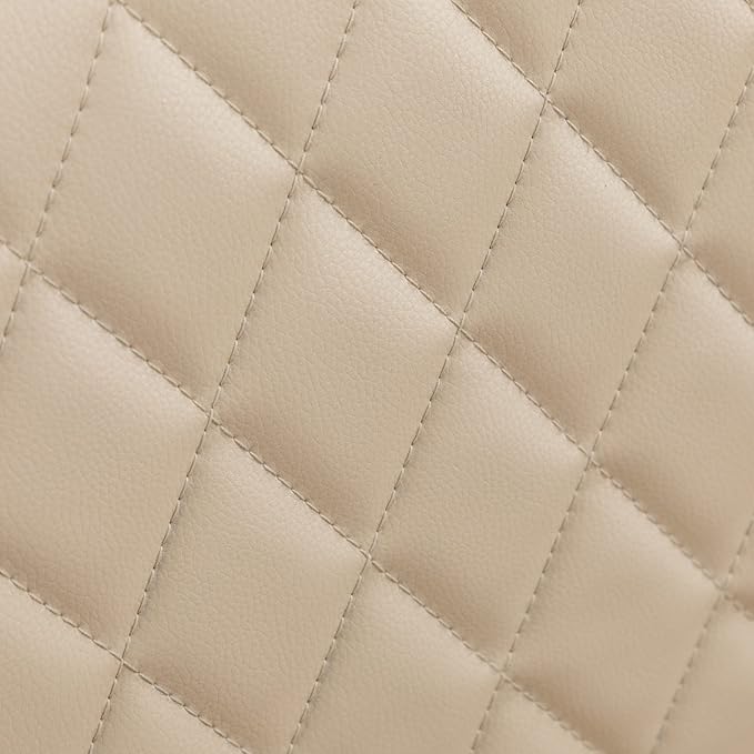 LUNLING Mid Century Modern Dining Chairs Set of 2,Accent Faux Leather Side Chairs Bentwood Frame with Armrest,Metal Legs Chair,Adjustable Foot for Kitchen Room Desk Chair(Cream White)