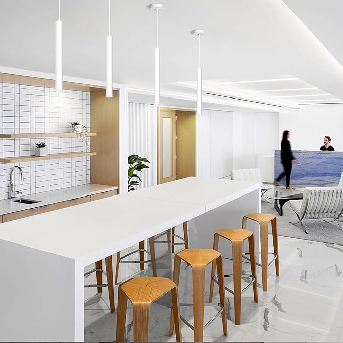 OKELI Modern Pendant Lights 4000K White LED Dimmable Pendant Light Fixtures Pendant Lighting for Kitchen Island,Bar,Bedroom, 15.7inch, 10W, ETL, 3Pack