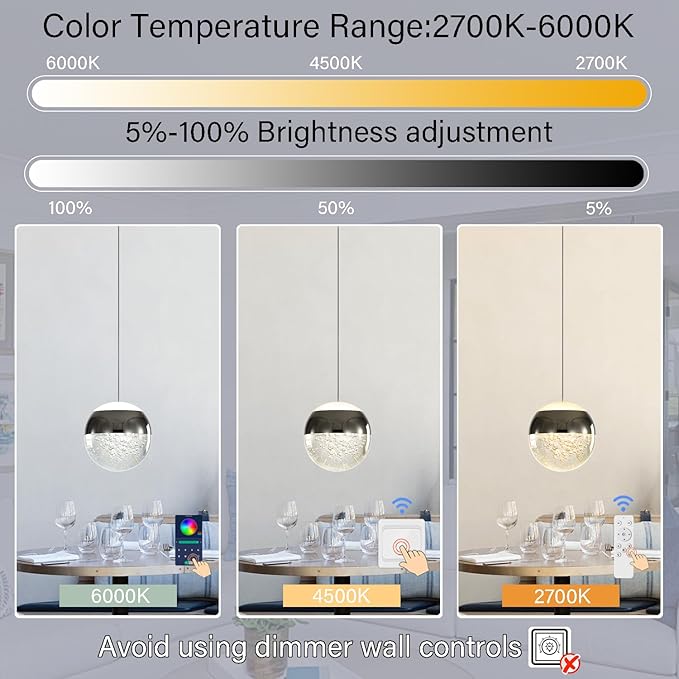 Modern Crystal Chandelier Black Globe Pendant Light Fixture, Mini Globe Ceiling Hanging Light Fixture for Living Room Bedroom Kitchen