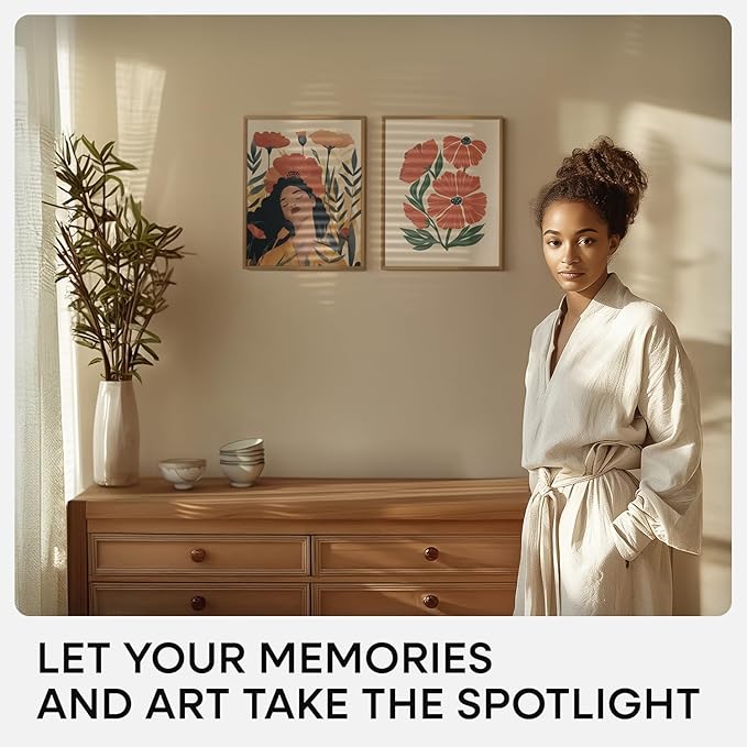 Homeforia 11x14 Bronze Picture Frame, High End Metal 11x14 Brass Frame with Mat 8x10, 11 x 14 Poster Frames Matted to 8 x 10 inch Photo, 11 by 14 Bronze Thin Frames, Tempered Glass, Wall Kit, Set of 3