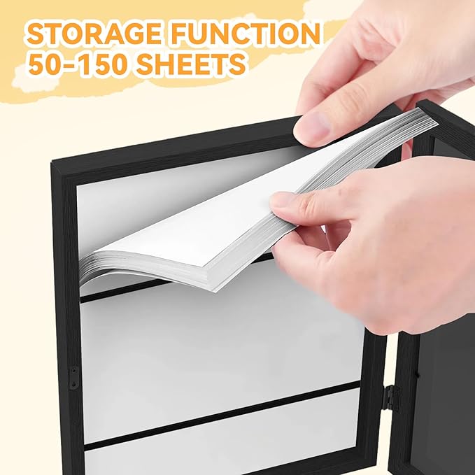 4-Pack Kids Artwork Frames 10x12.5 Front Opening Kids Art Frame for Wall Art work Picture Display Holds 50+ Pcs for Kids Drawings Changeable Frames for Kids' Artwork Storage and Display – Black