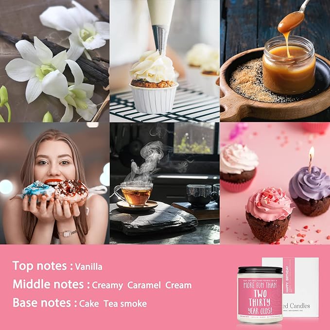 60th Birthday Gifts for Women, Perfect Birthday Present, Funny Presents for Mom, Friends, Wife, Sister, 7oz Vanilla Cream-Scented Candle