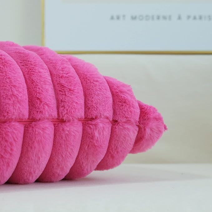 JOJUSIS Pack of 2 Faux Fur Plush Decorative Throw Pillow Covers Couch Cushion Case Soft Pillowcases (Hot Pink, 24 x 24-Inch)