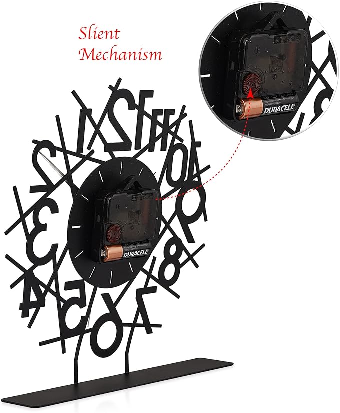 8.9x9.5 Metal Desk Clock, Black Silent Non-Ticking Analog Table Clock, Battery Operated, Decorative Desk and Shelf Clock, Desk Clocks for Living Room Bedroom Kitchen Office School