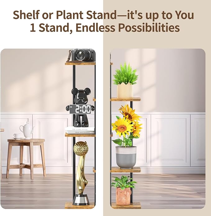 LASZOLA Black 4 Tiered Wood Plant Stand Indoor for Larger Heavy Duty Planter, Sturdy Multi Level Vertical Flowers Racks for Narrow Inside Floor, Decorate Shelving for Hold House Tree, Space Saving
