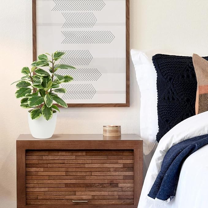 Briful Artificial Plants Mini Camellia Potted Fake Plants Small Faux Plastic Plants Desk Plant Artificial Flowers with Vase for Home Office Desk Kitchen Garden Indoor Decor