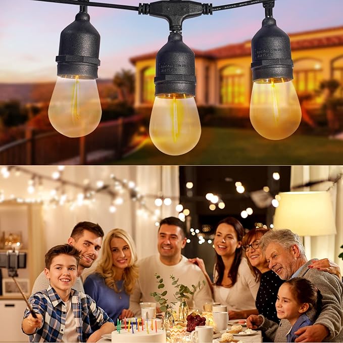27FT Solar String Lights Outdoor with Remote, Dimmable Waterproof Solar Powered Patio Lights for Garden, Backyard, Camping, Party Shatterproof LED Edison Bulbs & Color Changing.
