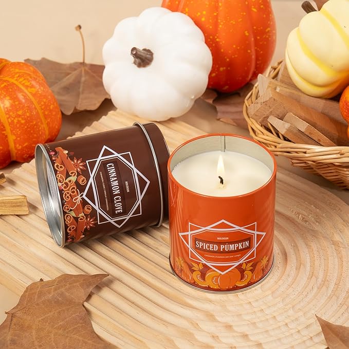 Fireside Night Fall Scented Candle – 9 oz Soy Wax in Travel-Friendly Reusable Tin, Non-Toxic & Clean Burning, 50-Hour Burn – Cozy Autumn Fragrance, Holiday Gift & Fall Decor for Women & Men