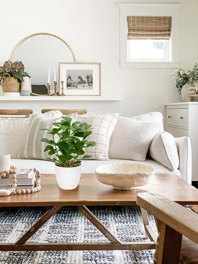 Briful Fake Plants Artificial Greenery Potted Faux Lifelike Plant for Farmhouse Home Garden Party Decoration