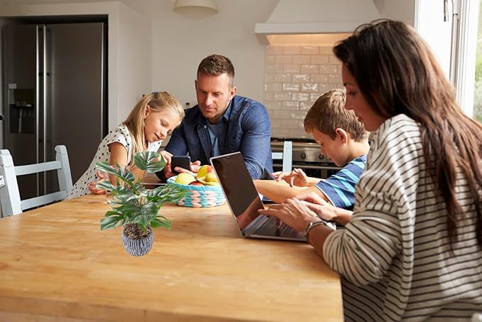 AlphaAcc 12" Faux Monstera Plant Tropical Greenery Small Fake Deliciosa Plants in Black Rustic Pot for Bathroom Kitchen Livingroom Nightstand Office Artificial Plants Decor