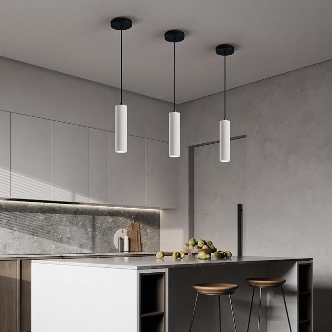 Modern LED Concrete Pendant Light Kitchen Islandceiling Light Fixture Pendant Lighting for Dining Room Coffee Club Resturant Bar Living Room(1-Pack)