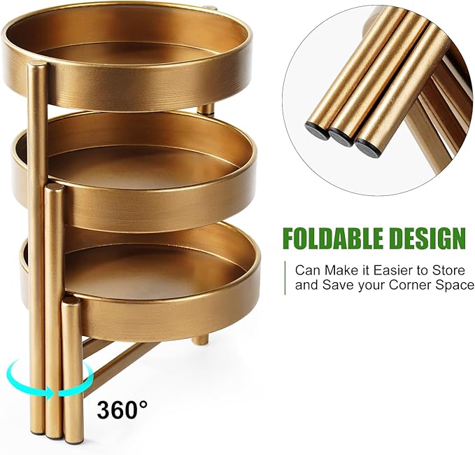Plant Stand 3 Tier Indoor Metal Flower Shelf Corner Tabletop Holders for Garden Balcony Living Room Bedroom Patio Bronze