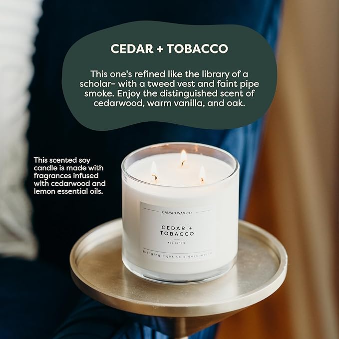 Calyan Wax Co. Fall Scented Candle Set, Fall Bundle of 4 Scented Candles, Bulk 3 Wick Candles, Non Toxic & Vegan Soy Wax, Candle Gift Set, 43 Hour Burn Time, 14.9oz Each