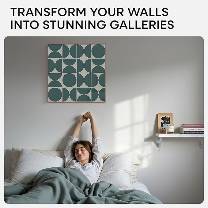 Homeforia 24x24 Picture Frame Rose Gold, High End Metal 24 x 24 Large Square Poster Frame with Mat 20 by 20 inch Photo, 24by24 Thin Frames Matted to 20x20 for Print, Tempered Glass, Wall Kit, Set of 1