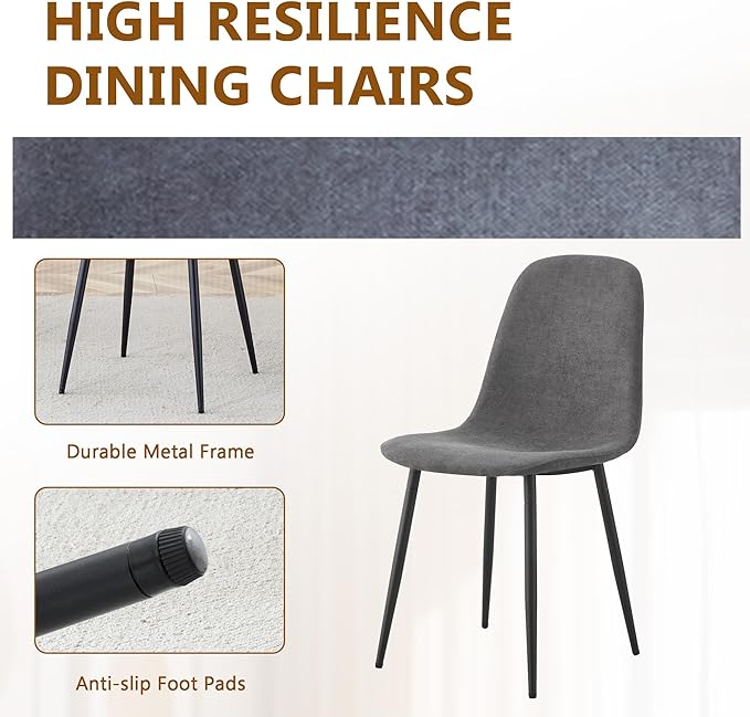 79" Marble Dining Table Set｜Modern Dining Table Set with 8 Artificial Leather Chairs｜Engineered Wood with Marble Pattern Tabletop｜Widened and Stable Tablelegs｜Easy Assembly