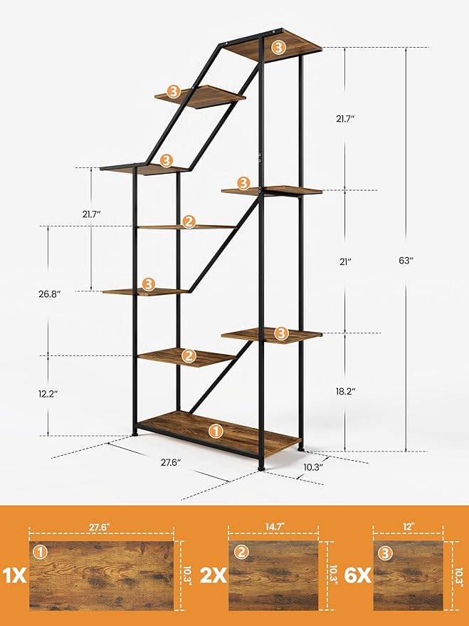 Lighted Plant Stand with Grow Lights – Multi Tier Metal Shelf Rack for Indoor Succulent Flower Tree or Herb Display