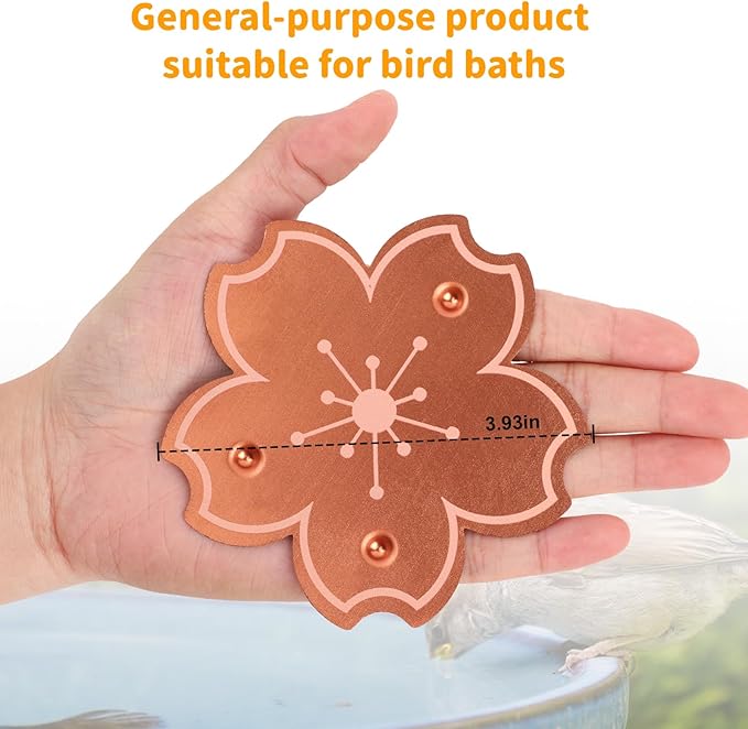 4 Pcs Bird Bath Copper Disk Accessories, Bird Bath Purification Disk for Outdoor Birdbaths Bowl and Garden Fountain