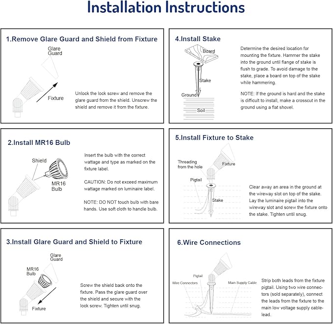 4W LED Landscape Lighting Low Voltage Landscape Lights Spotlights GL106-BZLED8 AC/DC 12V Warm White Waterproof for Driveway,Yard, Lawn,Patio,Walls,Trees,Flags,Outdoor Light (Bronze, 8 Pack)