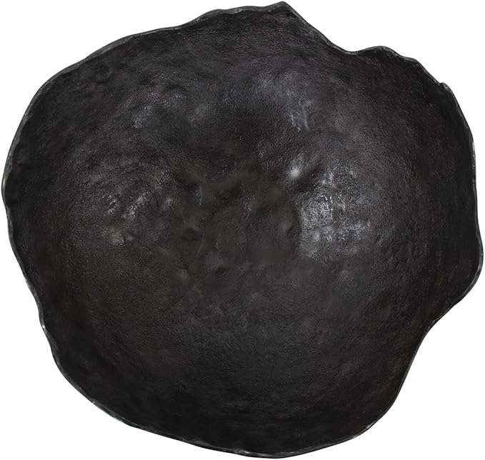 Howard Elliott Aged Bronze Broken Edge Decorative Bowl for Table Centerpiece, Matte Gray Aluminum Bowl with Sculpted Edges, Modern Accent Decor for Home & Living Room, 15.5 x 15.75 x 7 Inch, Large