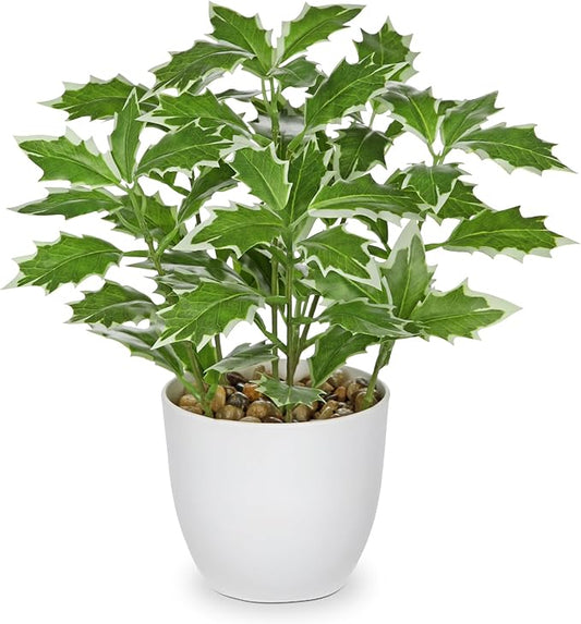 Briful 2PCS Fake Plants Artificial Greenery Potted Faux Lifelike Plant for Farmhouse Home Garden Party Decoration