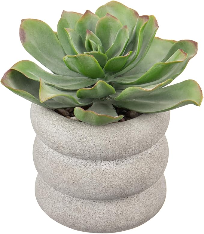 Fake Plants Succulents Artificial Agave Succulent Plants Faux Aloe Potted Plant in White Glaze Ceramic Pot for Desk Modern Office Room Table Shelf Bathroom Garden Greenery Home Decor