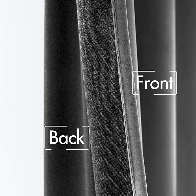 MIULEE Grey Velvet Curtains 96 inches 2 Panels - Luxury Blackout Curtains for Bedroom Living Room Thermal Insulated Super Soft Window Drapes Rod Pocket & Back Tab, W52 x L96 inches